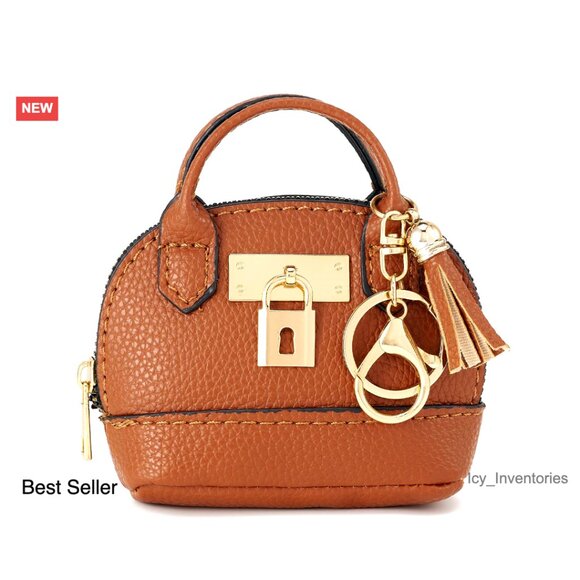 Accessories - Mini Backpack Keychain Coin Purse, PU Leather, Zipper Closure